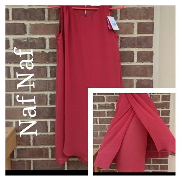 NAF NAF Dresses & Skirts - NAF NAF🌹 Rouge paneled chiffon dress